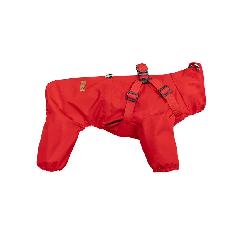 imperméable pour Chien avec Harnais - de Taille Petite et Moyenne, Ajustable,