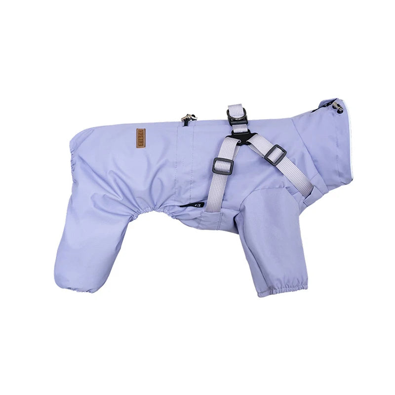 imperméable pour Chien avec Harnais - de Taille Petite et Moyenne, Ajustable,